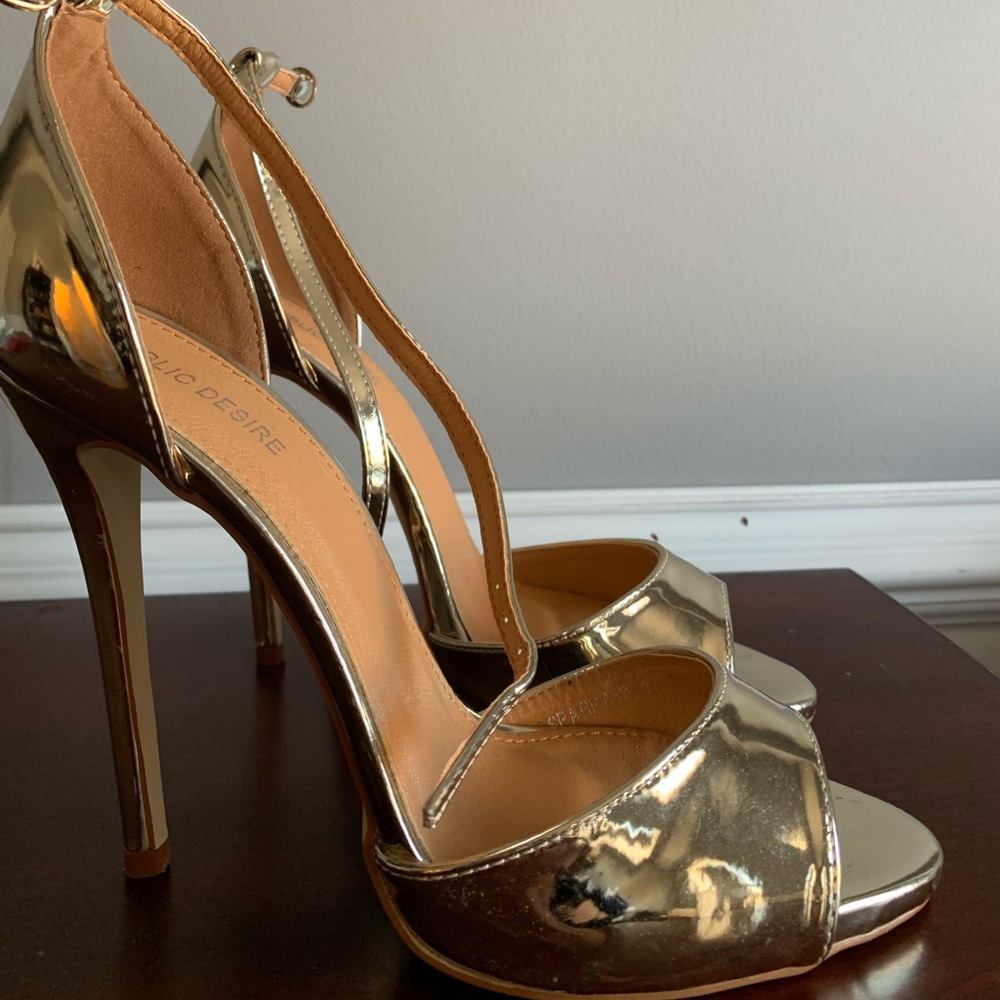 Public Desire Gold Heels 9